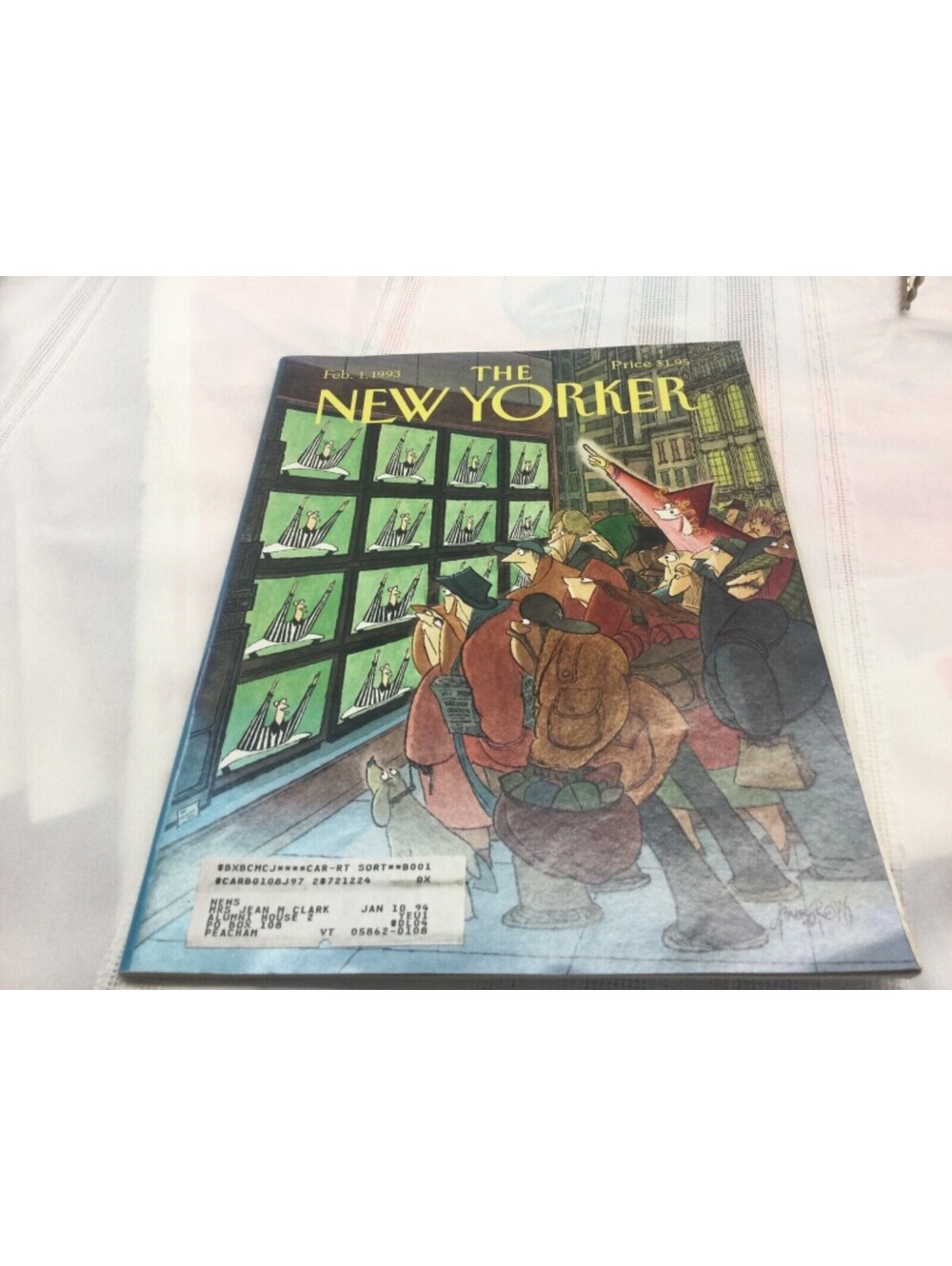 The New Yorker February 1 1993 Full Magazine Theme Cover by Arnold Roth VG